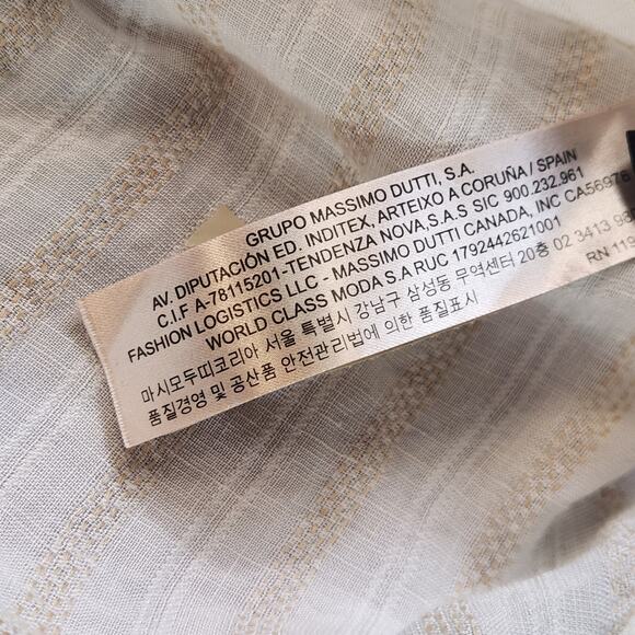 Massimo Dutti Linen Top Womens Small Stripped Dolman Beachy Coastal Portugal - Picture 11 of 14